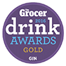 Gold Grocer Drink Award Gin label