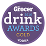 Gold Grocer Drink Award Vodka label