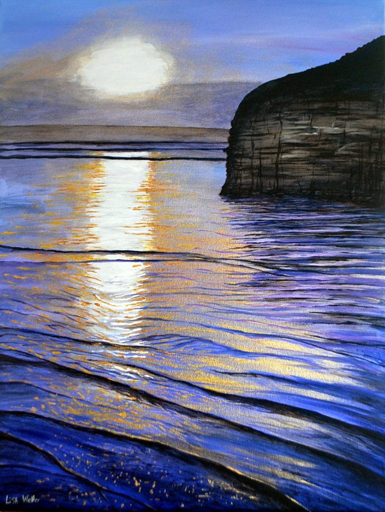 Lisa Weller's painting 'Golden Light at Dunnet Head'