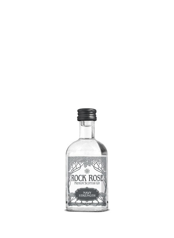 5cl Rock Rose Navy Strength Gin Miniature glass bottle