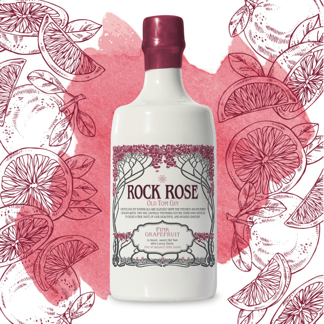 Bottle of Rock Rose Old Tom Gin Pink Grapefruit
