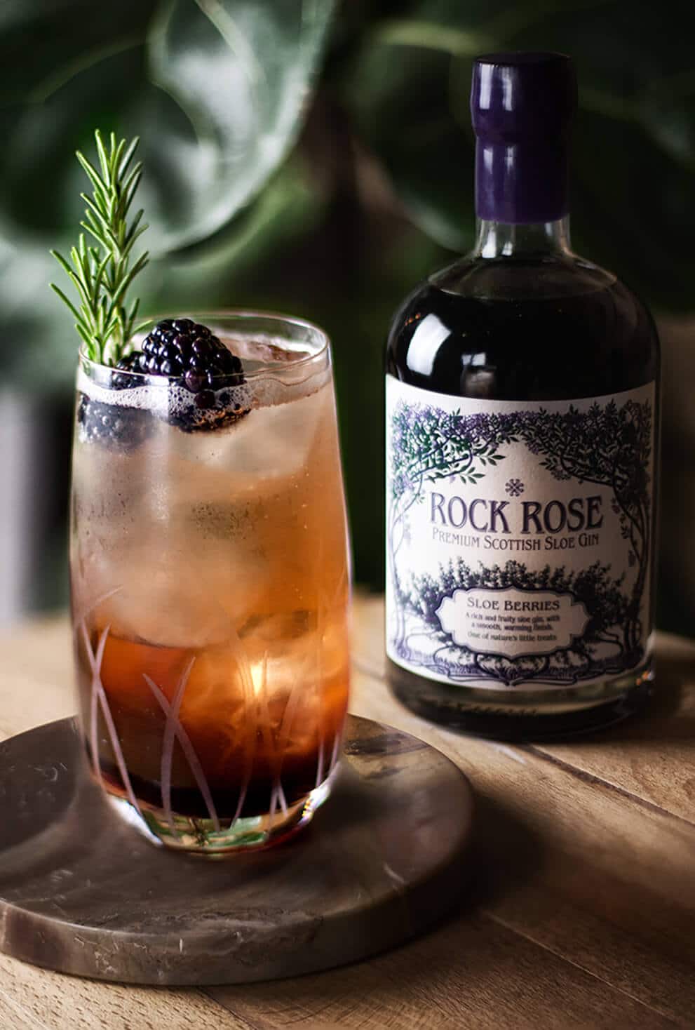 Rock Rose Sloe Gin Cocktail