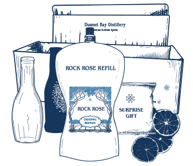 Illustration of dUnnet Bay Distillers Refill Rewards Club Box