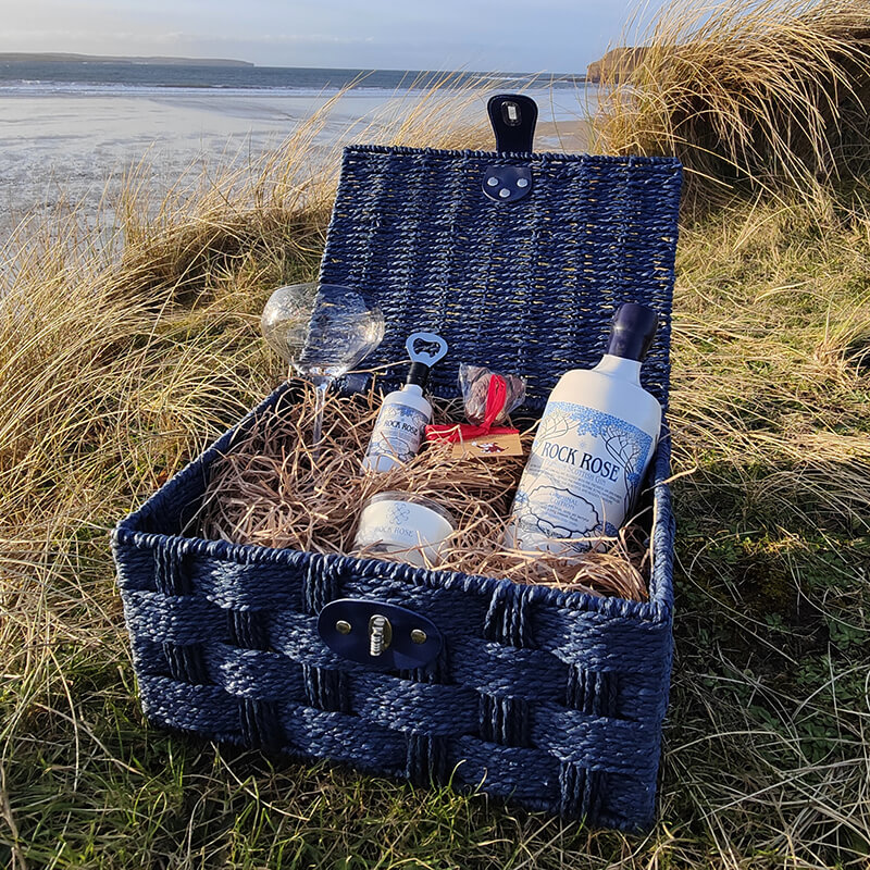 All things Rock Rose hamper on the beach