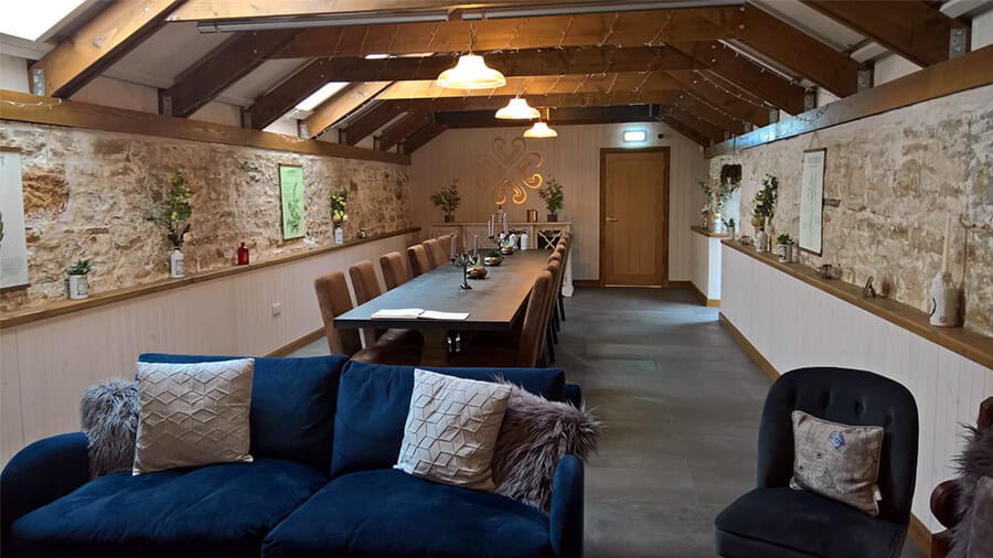 Level step-free access throughout the Tasting Room, with 750mm access wide and room for 2 large wheelchairs, a large tasting table 720mm high and wheelchair accessible