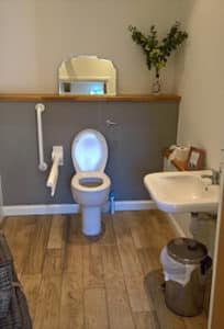 Unisex accessible toilet in the Tasting Room to ensure accessibility to all