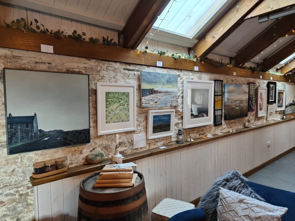 Picture of the Robert Dick: Holy Grass Hero Exhibition in the distillery's Tasting Room